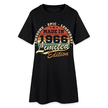 1966 Vintage Retro Geburtstagsgeschenk - Frauen T-Shirt-Kleid - Schwarz - Vorne