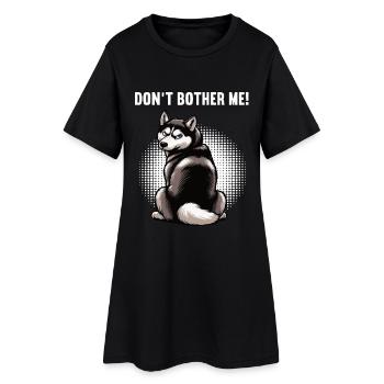 Ne m’embête pas Husky Huskies Sibérien Husky - Robe T-shirt Femme - noir - Devant