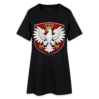 Polnischer Adler mit Krone Schild - Frauen T-Shirt-Kleid - Schwarz - Vorne