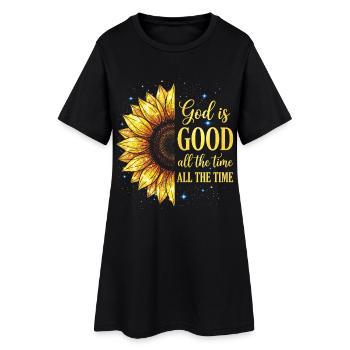 God Is Good All The Time Christian - Women’s T-Shirt Dress - black - Front