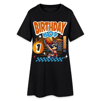 Cadeau de basket pour le premier anniversaire - Robe T-shirt Femme - noir - Devant