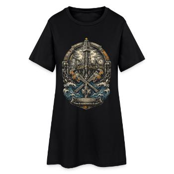 Oil rig rig worker - Women’s T-Shirt Dress - black - Front