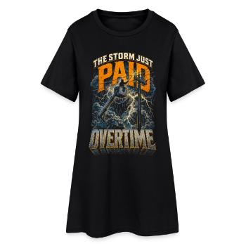 Leitungsmonteur Freileitungsmonteur - Frauen T-Shirt-Kleid - Schwarz - Vorne