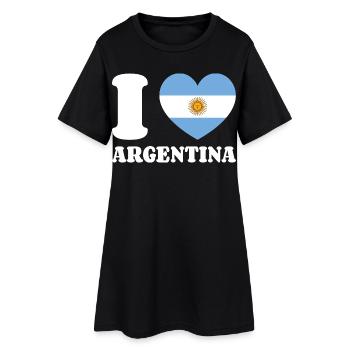I Love Argentina Argentinien-Liebe Argentinienfan - Frauen T-Shirt-Kleid - Schwarz - Vorne