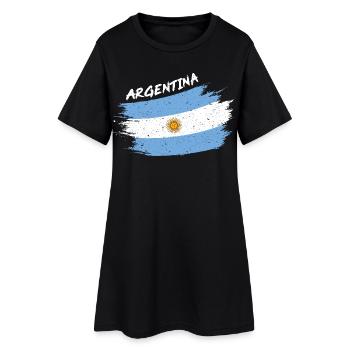 Argentina Argentinien Argentinische Flagge Brush - Frauen T-Shirt-Kleid - Schwarz - Vorne