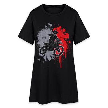 Motocross Dirt Bike Dirt Bike Paint Blobs Boys - Women’s T-Shirt Dress - black - Front