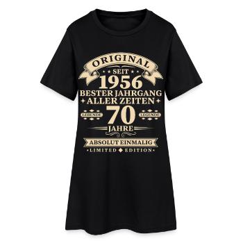 Original 1956 Bester Jahrgang 70. Geburtstag - Frauen T-Shirt-Kleid - Schwarz - Vorne