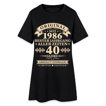 Original 1986 Bester Jahrgang 40. Geburtstag - Frauen T-Shirt-Kleid - Schwarz - Vorne