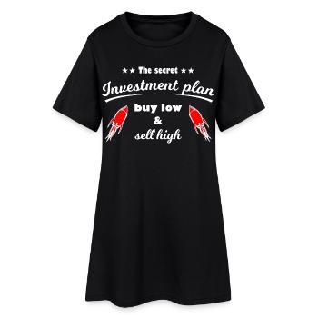 Investmentplan Raketen Print - Frauen T-Shirt-Kleid - Schwarz - Vorne