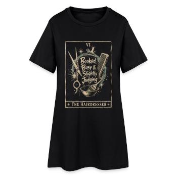 Coiffeur classique réservé Art rétro très actif - Robe T-shirt Femme - noir - Devant