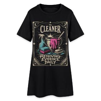 Seau rétro de nettoyage - Enlever les preuves au quotidien - Robe T-shirt Femme - noir - Devant