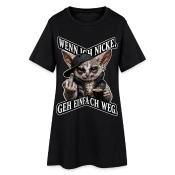 Wenn ich Nicke, Geh einfach weg - Frauen T-Shirt-Kleid - Schwarz - Vorne