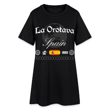 La Orotava Spanien Streetwear Reise Souvenir - Frauen T-Shirt-Kleid - Schwarz - Vorne