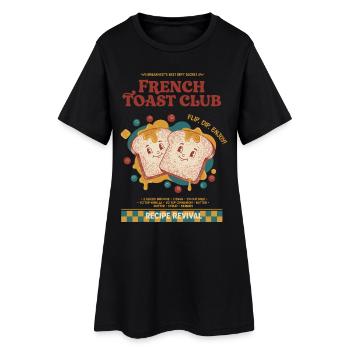 Breakfast French Toast Club Funny Brunch Coffee - Women’s T-Shirt Dress - black - Front