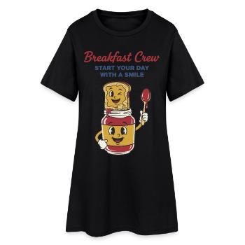 Breakfast Crew Start Your Day With A Smile Brunch - Women’s T-Shirt Dress - black - Front