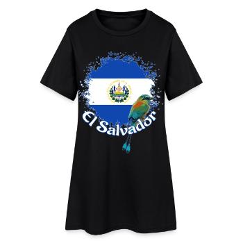 El Salvador Flag Salvadoran Flag El Salvador Map - Women’s T-Shirt Dress - black - Front