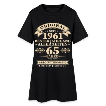 Original 1961 Bester Jahrgang 65. Geburtstag - Frauen T-Shirt-Kleid - Schwarz - Vorne
