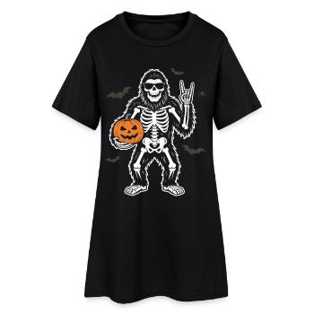 Bigfoot d’Halloween, fête d’Halloween, Citrouille squelette - Robe T-shirt Femme - noir - Devant