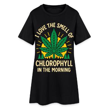 I Love The Smell Of Chlorophyll In The Morning - Frauen T-Shirt-Kleid - Schwarz - Vorne