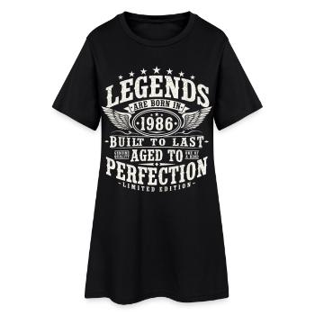 1986 Vintage Born Legends Vintage Birthday - Women’s T-Shirt Dress - black - Front