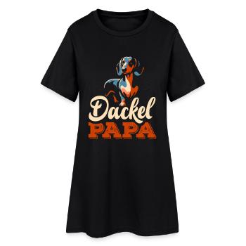 Dackel Papa Hundebesitzer - Frauen T-Shirt-Kleid - Schwarz - Vorne