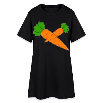 Carottes - Robe T-shirt Femme - noir - Devant