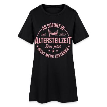 Frührente 2027 Ab sofort in Altersteilzeit - Frauen T-Shirt-Kleid - Schwarz - Vorne
