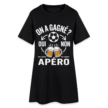 Foot Bière Cadeau humour personnalisé - Robe T-shirt Femme - noir - Devant