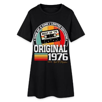 Cadeau d’anniversaire rétro vintage original de 1976 - Robe T-shirt Femme - noir - Devant