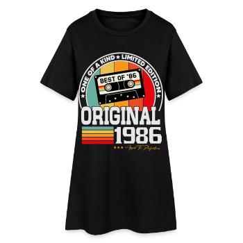 Original 1986 Vintage Rétro Cadeau d’anniversaire - Robe T-shirt Femme - noir - Devant