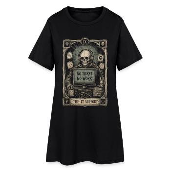 Sans billet, pas de travail, comptoir de service Art technique vintage - Robe T-shirt Femme - noir - Devant