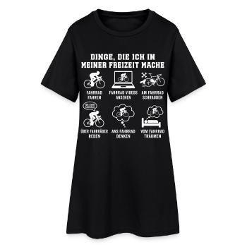 fahrrad fahren - Frauen T-Shirt-Kleid - Schwarz - Vorne