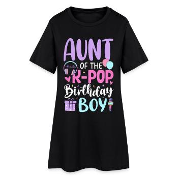 Tante du garçon anniversaire de la K-Pop - Robe T-shirt Femme - noir - Devant