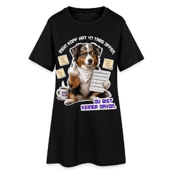 Zu viele Tabs, kein Platz für dich - Frauen T-Shirt-Kleid - Schwarz - Vorne