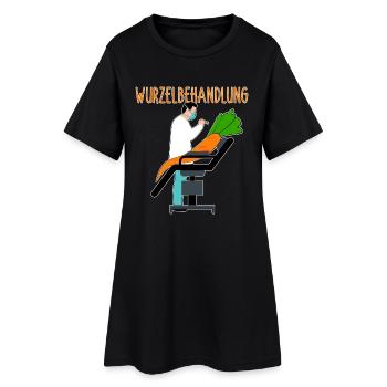 Wurzelbehandlung Garten-Witz zweideutig Karotte - Frauen T-Shirt-Kleid - Schwarz - Vorne