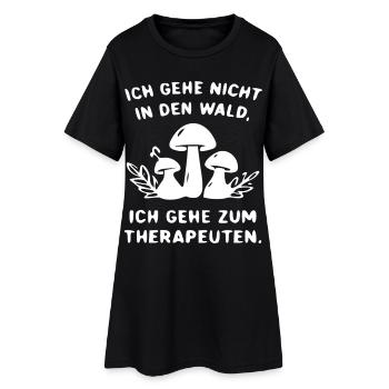 Therapiewald Pilzhumor - Frauen T-Shirt-Kleid - Schwarz - Vorne