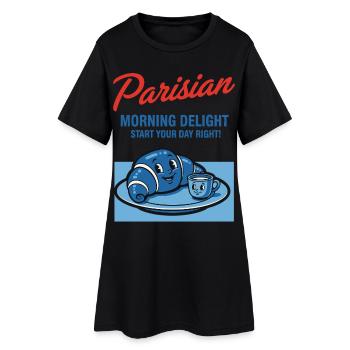 Breakfast Parisian Morning Delight Start Your Day - Women’s T-Shirt Dress - black - Front