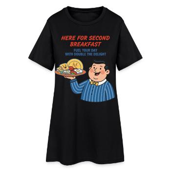 Breakfast Funny Brunch Coffee Second Breakfast - Women’s T-Shirt Dress - black - Front
