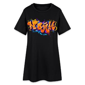 Noé - Robe T-shirt Femme - noir - Devant