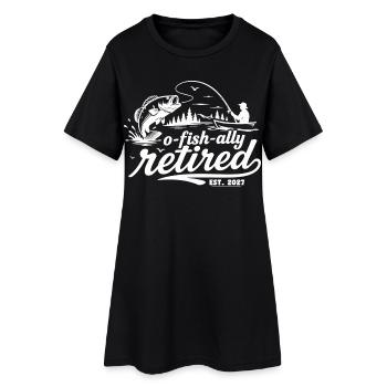 Officiellement Retraité 2027 | Humour Pêche - Robe T-shirt Femme - noir - Devant