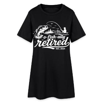 Officiellement Retraité 2026 | Humour Pêche - Robe T-shirt Femme - noir - Devant