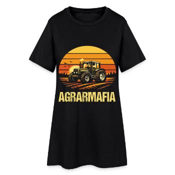 Agrarmafia Bauer Traktor Retro Landwirt - Frauen T-Shirt-Kleid - Schwarz - Vorne