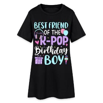 Meilleur ami du garçon d’anniversaire de K Pop - Robe T-shirt Femme - noir - Devant