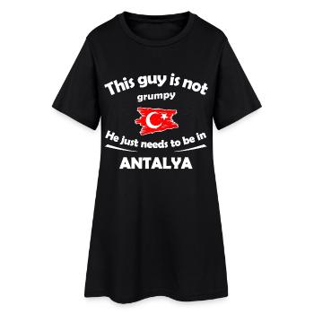 Ce type n’est pas grognon en Antalya - Robe T-shirt Femme - noir - Devant