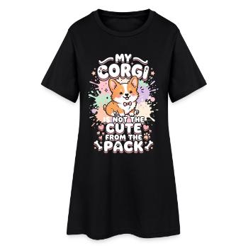 Corgi Dog Owner Puppy Dogs - Women’s T-Shirt Dress - black - Front