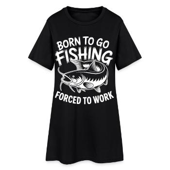 Né pour aller pêcher - Robe T-shirt Femme - noir - Devant