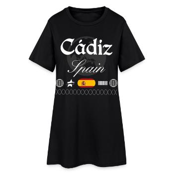 Cádiz Spanien Streetwear Reise Souvenir - Frauen T-Shirt-Kleid - Schwarz - Vorne