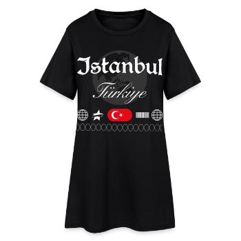 Souvenir de voyage streetwear Istanbul Turquie - Robe T-shirt Femme - noir - Devant