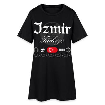 İzmir Türkei Streetwear Reise Souvenir - Frauen T-Shirt-Kleid - Schwarz - Vorne