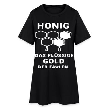 Honigwaben Tropfendes Gold - Frauen T-Shirt-Kleid - Schwarz - Vorne